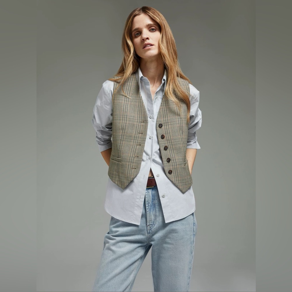 Andrea Tang houndstooth blazer with vest set - Picture 3 of 9